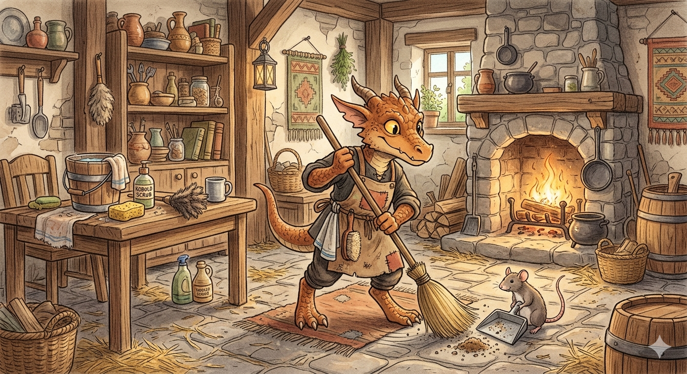 Kobold (Folletto) alle prese con pulizie domestiche
