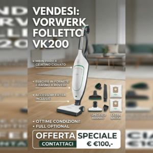 Vorwerk Folletto VK200 – Potenza, Affidabilità e Qualità Professionale